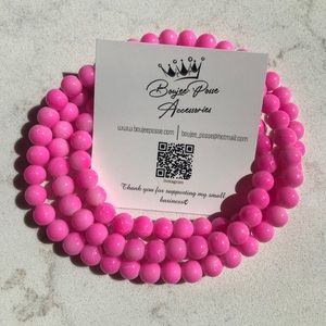 Hot Pink Opaque Beads
